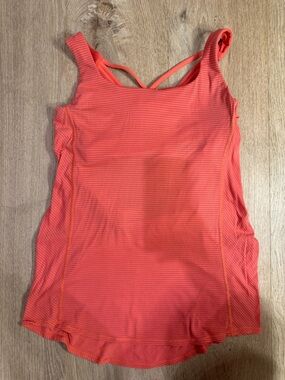 lululemon athletica Coral Stripe Free to be tank size 8